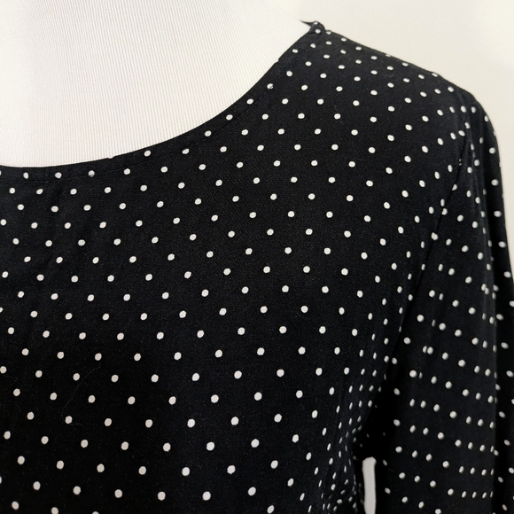 Old Navy Black & White Polka Dot Ruffle Sleeve Shift Dress - Size Small Womens S - Picture 4 of 10